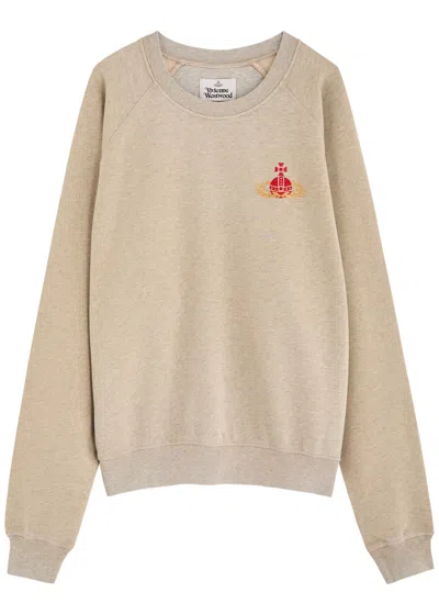 Vivienne Westwood Orb-embroidered Cotton Sweatshirt In Sand