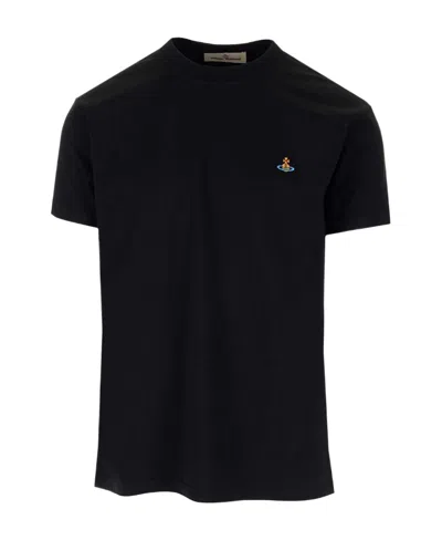 VIVIENNE WESTWOOD VIVIENNE WESTWOOD LOGO EMBROIDERED CREWNECK T-SHIRT