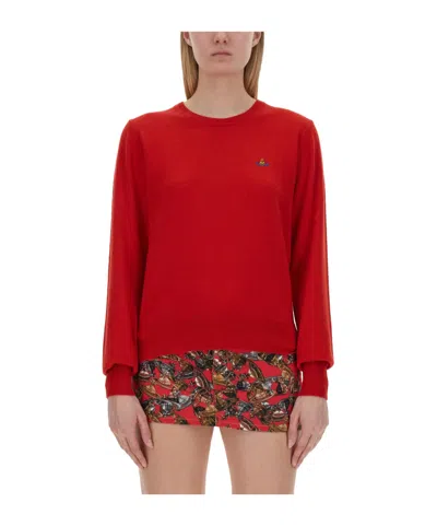 VIVIENNE WESTWOOD VIVIENNE WESTWOOD ORB-EMBROIDERED CREWNECK JUMPER