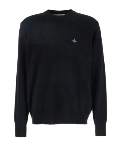 VIVIENNE WESTWOOD VIVIENNE WESTWOOD ORB EMBROIDERED CREWNECK KNITTED JUMPER