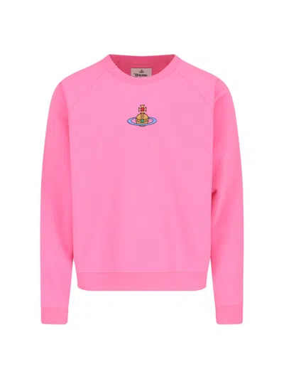 Vivienne Westwood Raglan Logo Crew Neck Sweatshirt In Pink