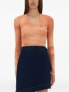 Vivienne Westwood Cropped Ribbed V-neck Slim Fit Top