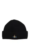 Vivienne Westwood Beanie Hat With Logo In Black