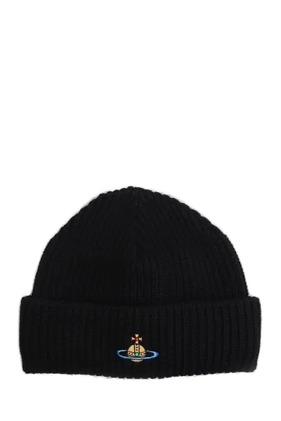 VIVIENNE WESTWOOD ORB EMBROIDERED KNITTED BEANIE