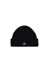 Vivienne Westwood Beanie Hat With Logo In Black