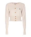Vivienne Westwood Off-white Bea Cropped Cardigan In Pink