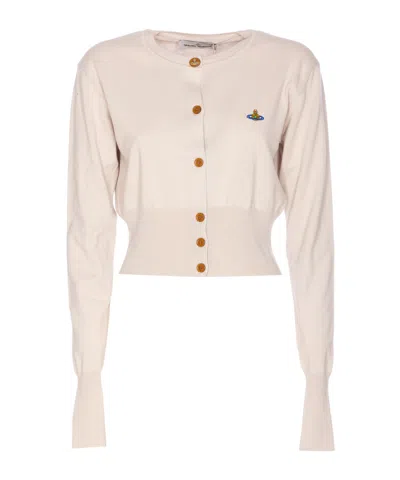 Vivienne Westwood Orb Embroidered Knitted Cardigan In Pink