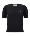 Vivienne Westwood Orb-embroidered Knitted T-shirt In Black