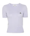 Vivienne Westwood Orb-embroidered Knitted T-shirt In White