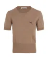Vivienne Westwood Orb-embroidered Knitted Top In Brown
