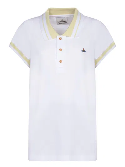 Vivienne Westwood Orb Embroidered Polo Shirt In White