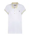 Vivienne Westwood Side Striped White Polo Shirt In White