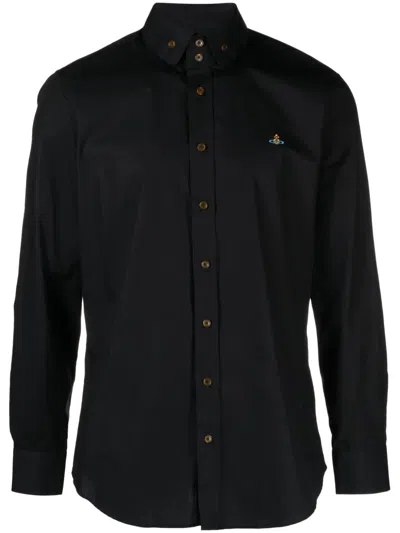 VIVIENNE WESTWOOD ORB-EMBROIDERED POPLIN SHIRT