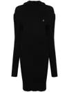 Vivienne Westwood Orb-embroidered Ribbed Mini Dress In Black