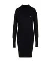 Vivienne Westwood Orb-embroidered Ribbed Mini Dress In Black