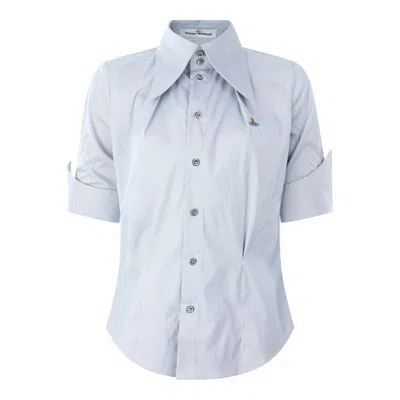Vivienne Westwood Orb-embroidery Shirt In Blue