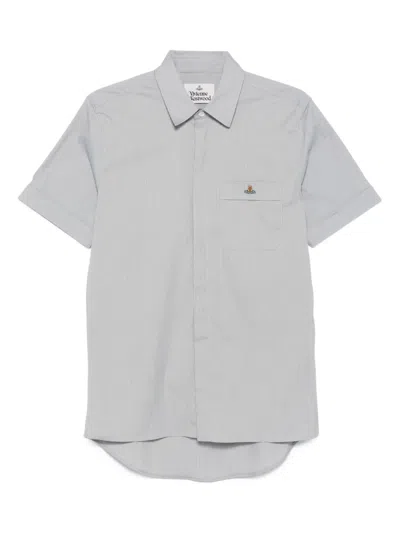 Vivienne Westwood Orb-embroidered Short-sleeve Shirt In Neutral