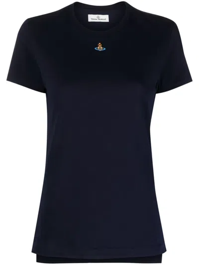 VIVIENNE WESTWOOD ORB-EMBROIDERED SHORT-SLEEVE T-SHIRT