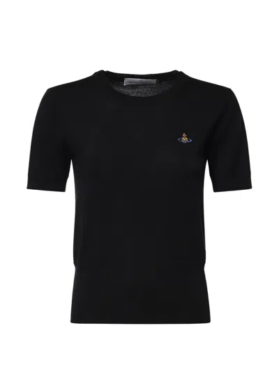 Vivienne Westwood Orb Embroidered Short-sleeve T-shirt In Black