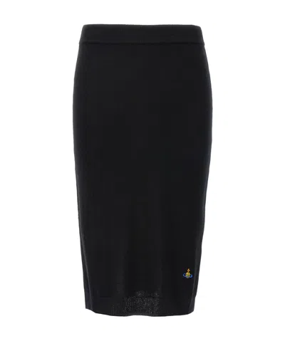 Vivienne Westwood Orb-embroidered Skirt In Black