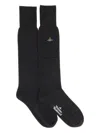 Vivienne Westwood Orb Embroidered Socks In Gray