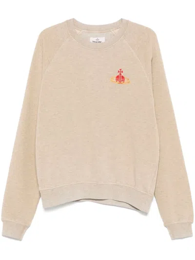 Vivienne Westwood Orb-embroidered Sweatshirt In Nude