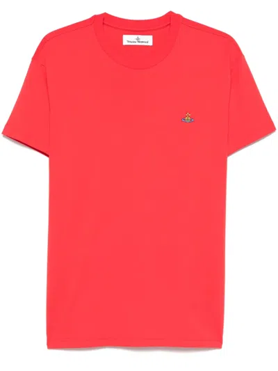 Vivienne Westwood Orb-embroidered T-shirt In Red