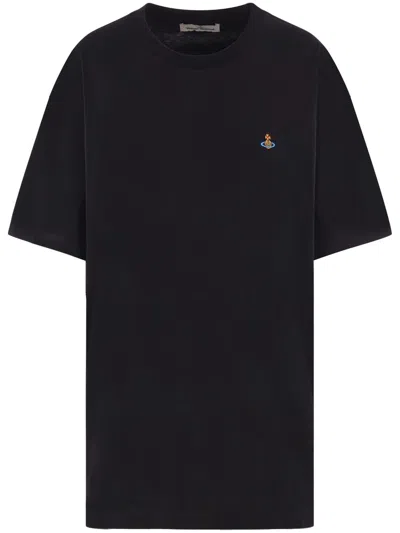Vivienne Westwood Orb-embroidered T-shirt In Black