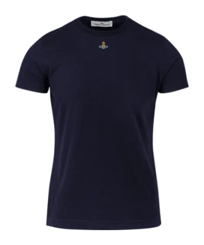 VIVIENNE WESTWOOD VIVIENNE WESTWOOD ORB LOGO-EMBROIDERED CREWNECK T-SHIRT