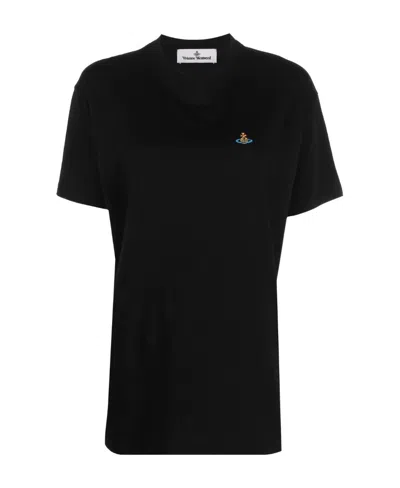 Vivienne Westwood Orb-embroidered T-shirt In Black