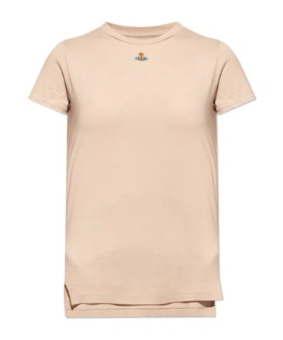 Vivienne Westwood Orb-embroidered T-shirt In Nude