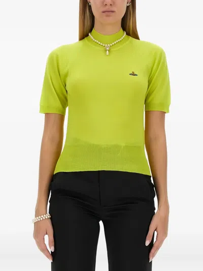 Vivienne Westwood Orb-embroidered Top In Green