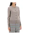 Vivienne Westwood Orb-embroidered Virgin-wool Cardigan In Gray