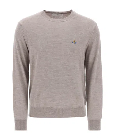 VIVIENNE WESTWOOD VIVIENNE WESTWOOD ORB EMBROIDERED CREWNECK KNITTED JUMPER