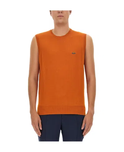 Vivienne Westwood Vests With Logo In Orange