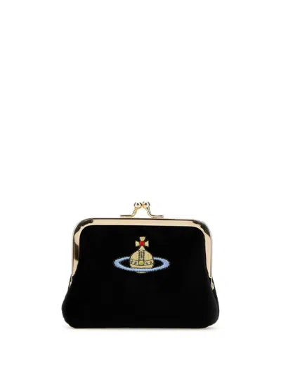 Vivienne Westwood Orb-embroidered Wallet In Black