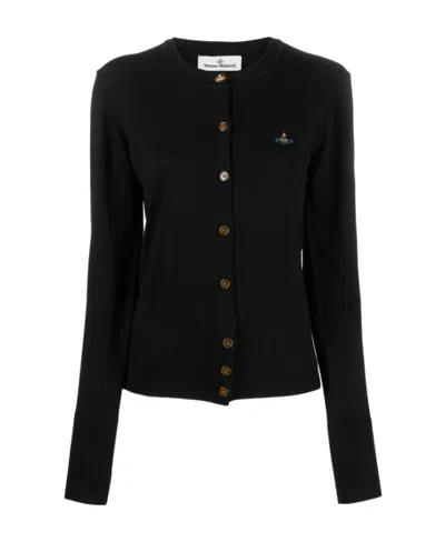 VIVIENNE WESTWOOD ORB-EMBROIDERED WOOL CARDIGAN
