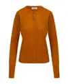 Vivienne Westwood Orb Embroidered Buttoned Cardigan In Brown