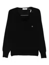 Vivienne Westwood Pamela V-neck Wool Sweater Clothing In Black