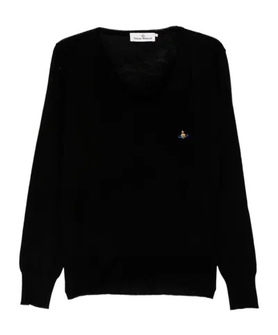 VIVIENNE WESTWOOD ORB-EMBROIDERED WOOL TOP