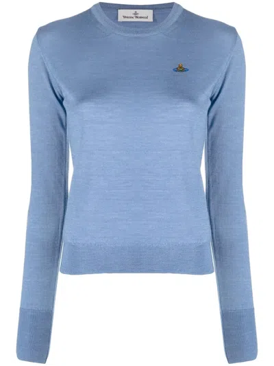 Vivienne Westwood Orb Embroidery Sweater In Blue
