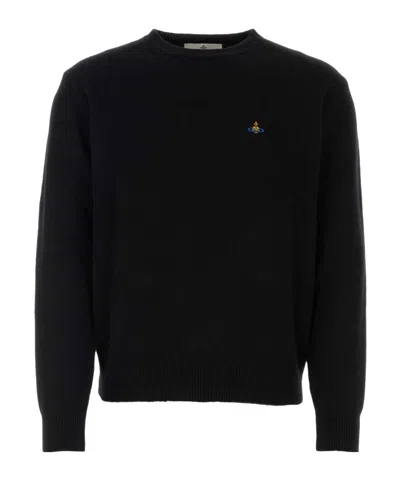 VIVIENNE WESTWOOD VIVIENNE WESTWOOD ORB-EMBROIDERED CREWNECK KNITTED JUMPER
