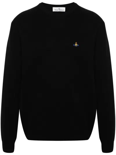 VIVIENNE WESTWOOD ORB-EMBROIDERY KNIT JUMPER