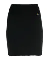 Vivienne Westwood Bea Logo Cotton Knit Mini Skirt In Black