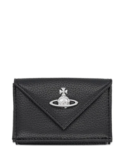 Vivienne Westwood Logo Plaque Envelope Wallet In Black