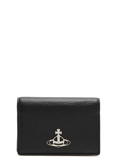 Vivienne Westwood Orb Faux Leather Card Holder In Black