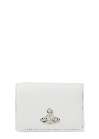 Vivienne Westwood Orb Faux Leather Card Holder In White
