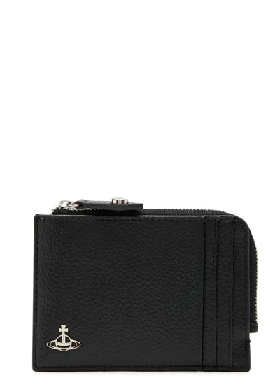 Vivienne Westwood Orb Faux Leather Wallet In Black