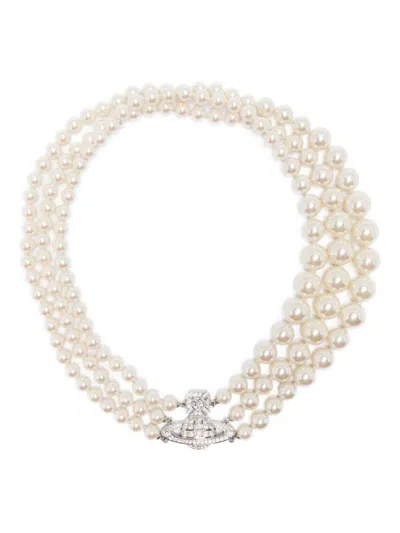 Vivienne Westwood Orb Faux-pearl Necklace In Neutral