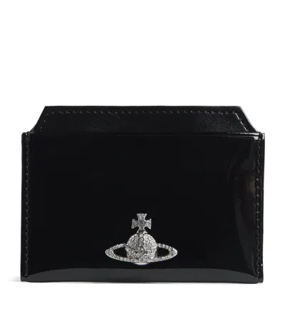 Vivienne Westwood Orb Flat Card Holder In Black